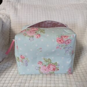 Floral Cosmetic Bag - Pink and Blue